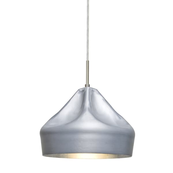 Besa Lighting Lotus Cord Pendant, Satin Nickel with Silver Reflector, Satin Nickel, 1x60W Incandescent 1JT-LOTUS-SN - main